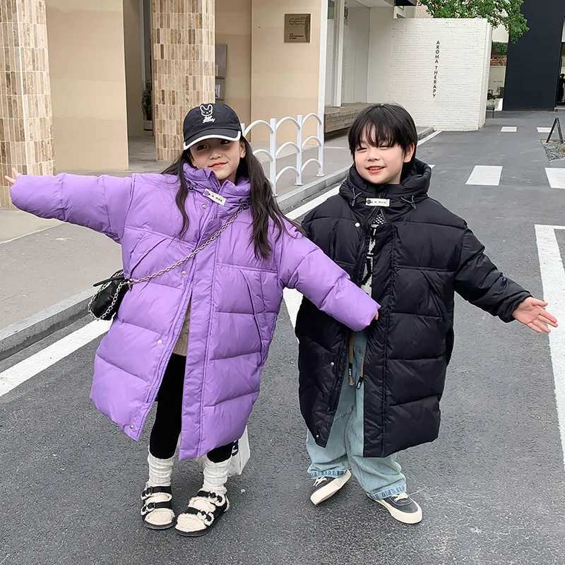 Children Heavy Knee Length Hooded Coat Kid Outerwear Kids Coat Korean New Autumn Winter Fashion Style Mid Length Down Jacket NEW X250920