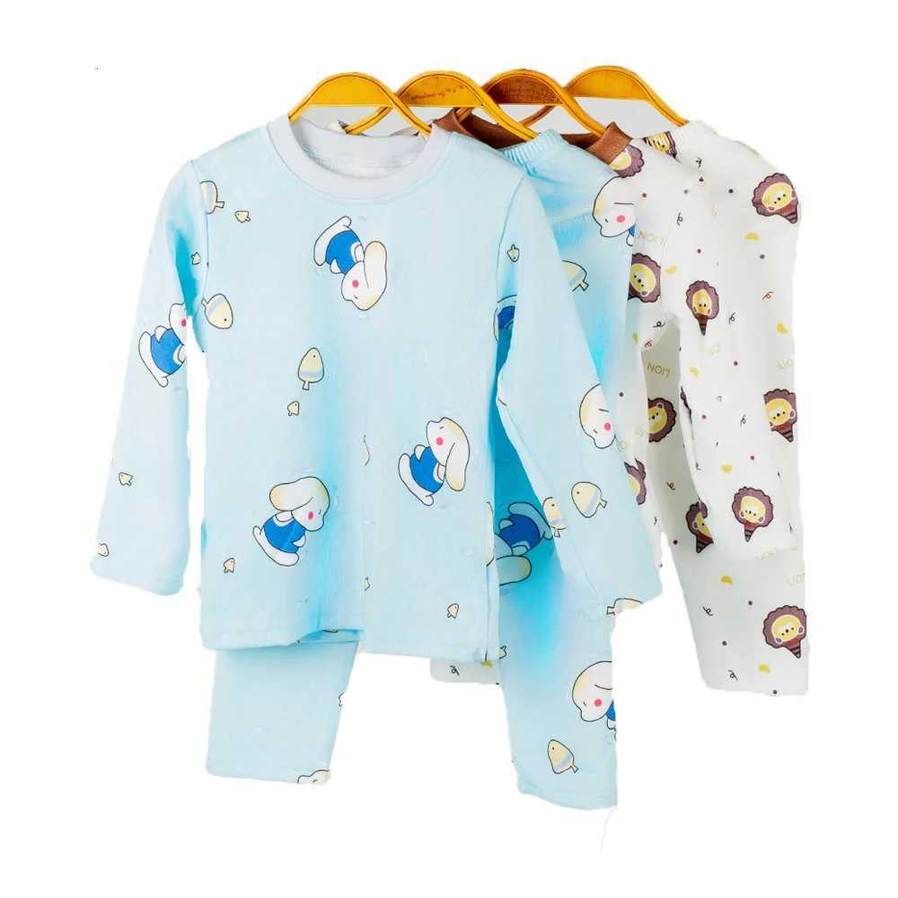 NOUVEAU PAJAME D'AUTOMNE CHILRENS Ensemble de dessins de dessins chauds et mignons à manches longues pour enfants en coton pur