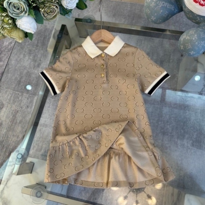 Baby Designer Girl Luxury Dresses Fashion Clothing Children short clothing High quality size 90cm-150cm A03