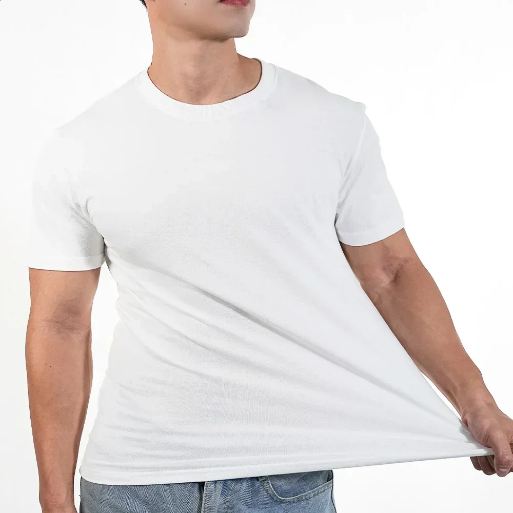 2pcs Free Ship Mens Tshirt High Qualtity Cotton Short Sleeved T Shirts O Neck Solid Color Tee Black White Breathable Clothing 250921