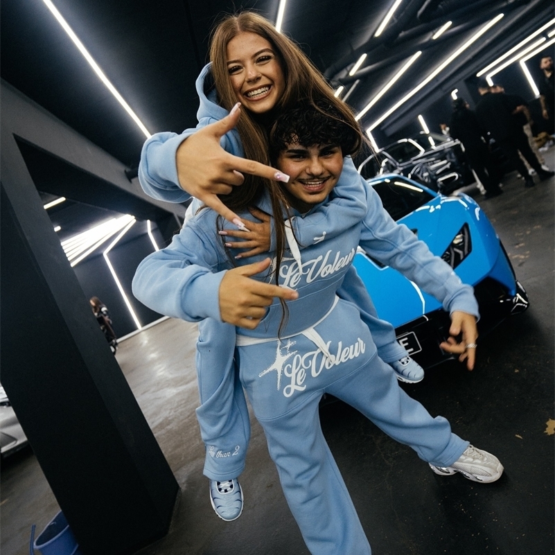 Sweatwear Sweat à capuche Pantalon de survêtement en deux pièces Set Y2K Men Femmes LETTRE HIP HOP LETTRE BRROIDE BRROIDE SHOODIE SWEATSHIRT PANT