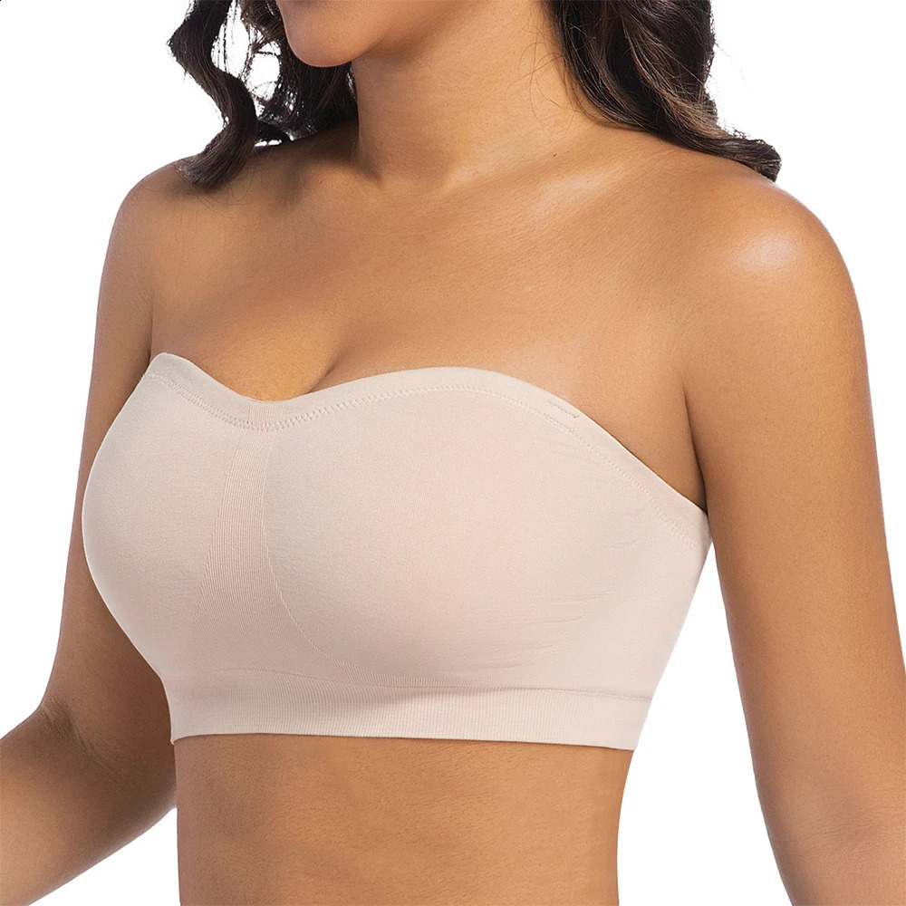 Bra de soutien-gorge invisible sans bretelles Solide pour femmes non glissière d'été puste sexy sous-vêtements confortables pour robe brasières 2