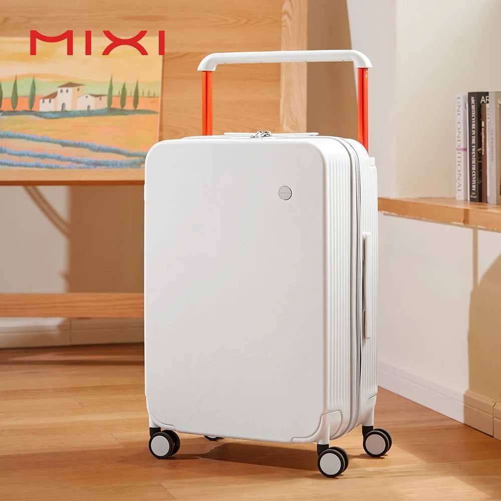 MixiWide Handle Travel Trolley Case 20 Inch Luggage PC Hardshell Carry On Case Large Capacity Spinner Suitcase with TSA Lock W250920-image-1076020029
