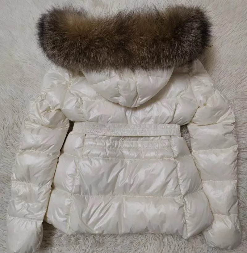 Down Jacket Designer Jacket Winter Jackets Coats Real raccoon hair collar Warm Fashion Parkas With Belt Lady cotton Coat Outerwear Big Pocket
