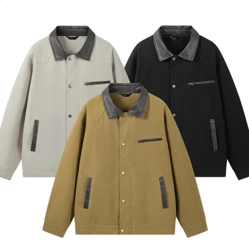 Business Mens Detroit Veste de vêtements de travail lavée Coton Vintage Patchwork Chercheur Men Arrivée Verre Vente Casual Menswear 250920