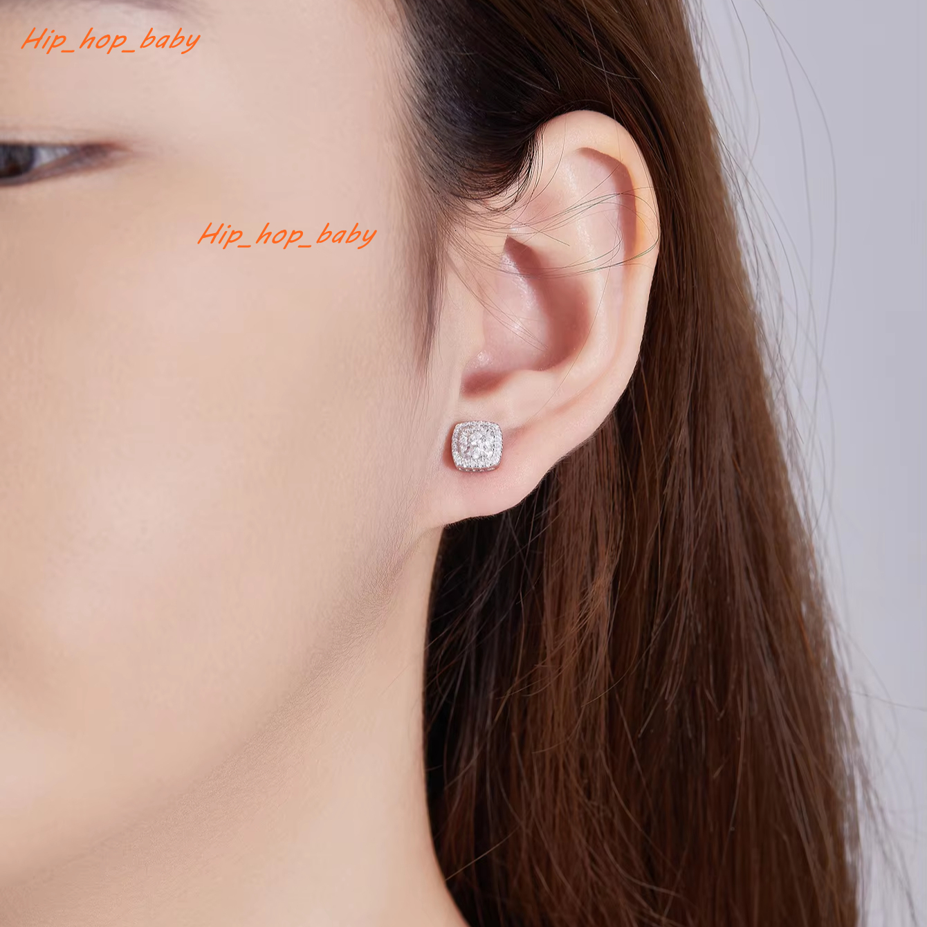 Fine bijoux étalon oreille 925 Boucles d'oreilles Moisanite en argent sterling iced Out VVS pour hommes