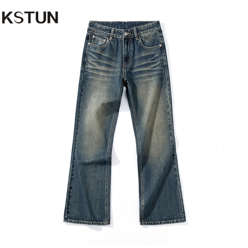 KSTUN Boot Cut Jeans Men Flared Pants Loose Streetwear Vintage Mens Trousers Clothing 2025 Spring Autumn Cowboys y250919