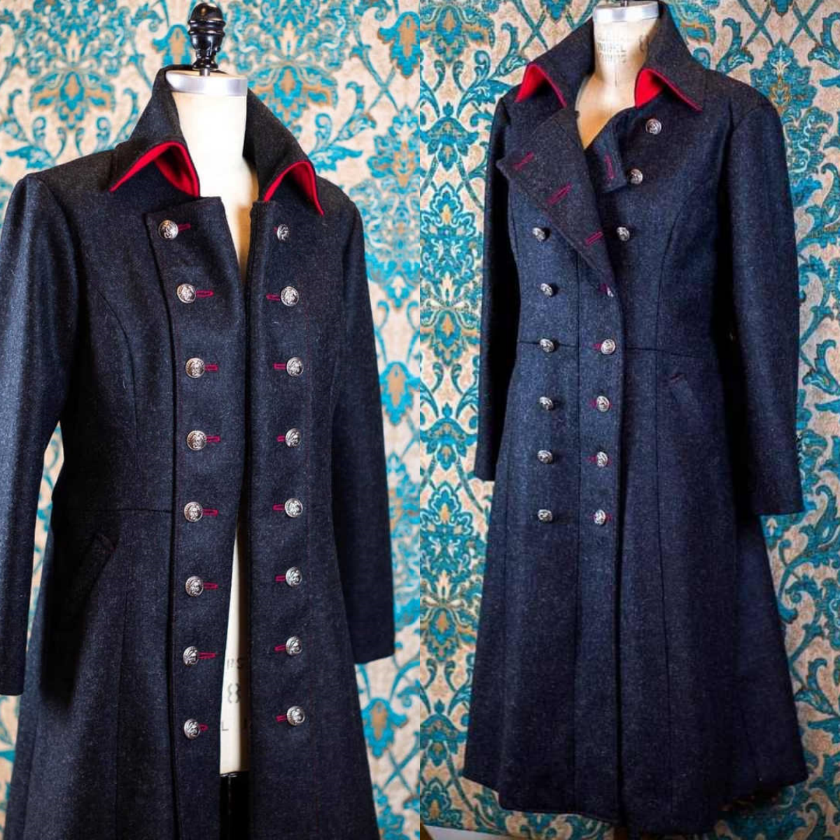 Vintage Double Breasted Long Coat Long Sleeve Wool Blend Outwear For Men Autumn Winter Thick Customized Overcoat