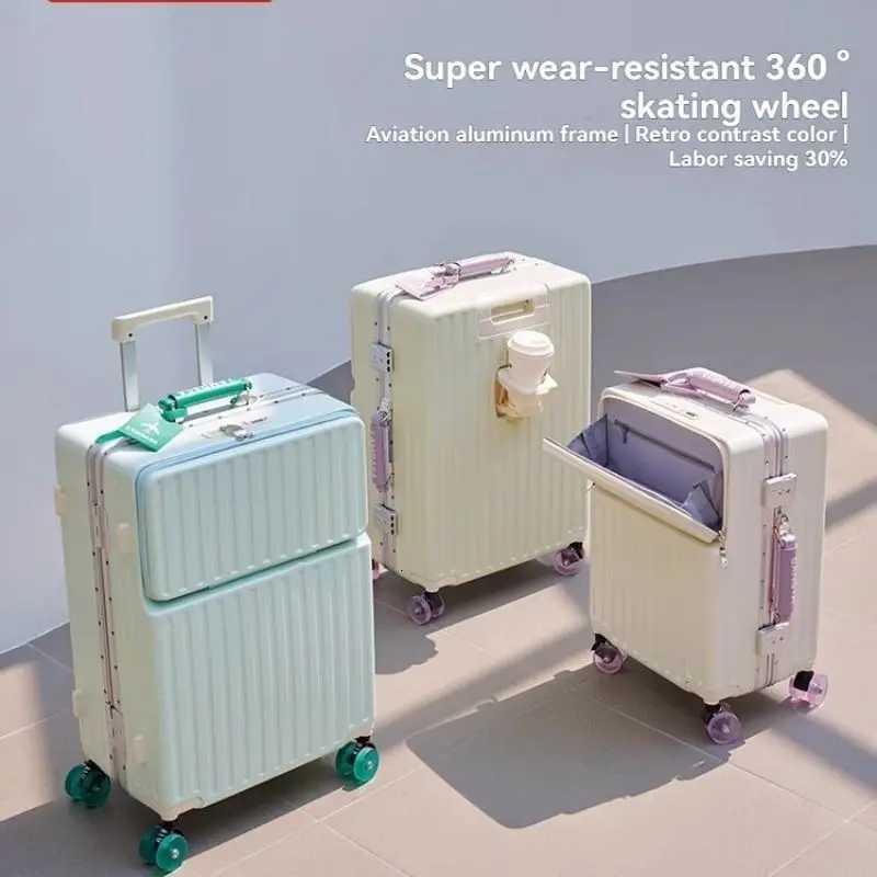 2025 new luggage for girls with high appearance sturdy and durable 24 inch aluminum frame password pull rod travel suitcase fo W250920-image-1076021744