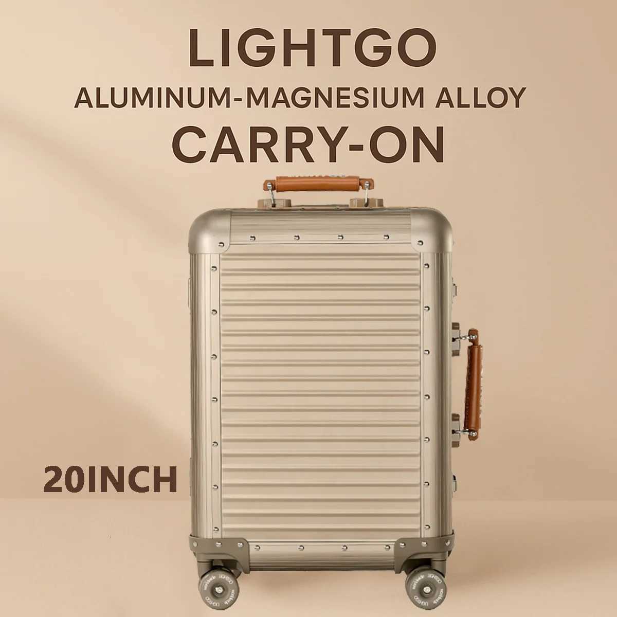LIGHTGO Aluminum Magnesium Alloy Suitcase 20 Inch Carry On TSA Lock Hardcase Business Travel Luggage W250920-image-1076022503