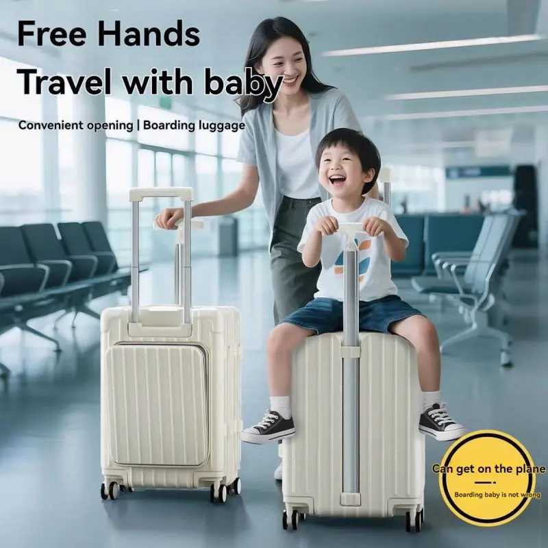 Moms luggage can be ridden mens and womens 20 inch walking luggage childrens travel luggage parentchild travel boarding W250920-image-1076020243