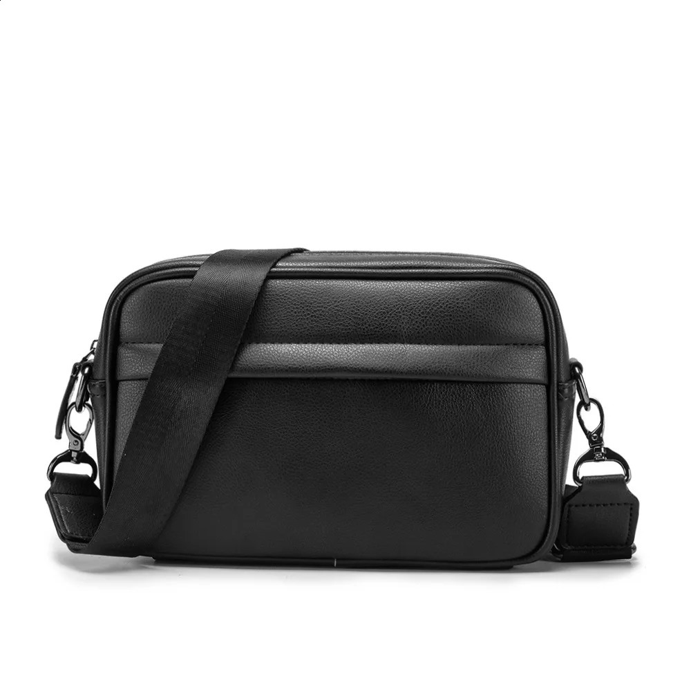 Casual Solid Mens Crossbody Bag Messenger Bag Mens PU Leather Crossbody Shoulder Bags Male Handbag Bags Cross Body Ba250920