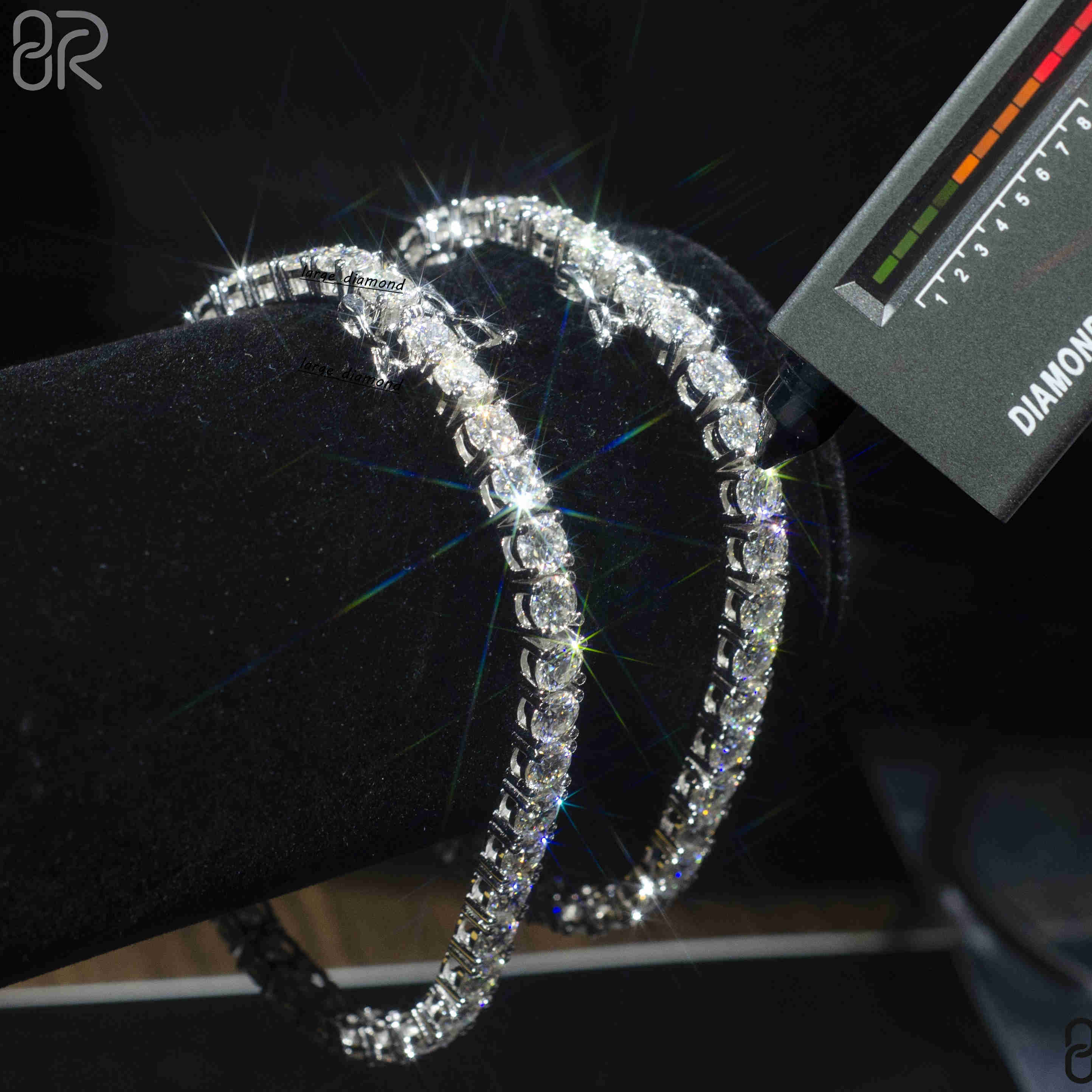 4mm 8 VVS Moissanite Bracelet Tennis Link Chain Custom Bling Iced Out 925 Silver Fine Jewelry
