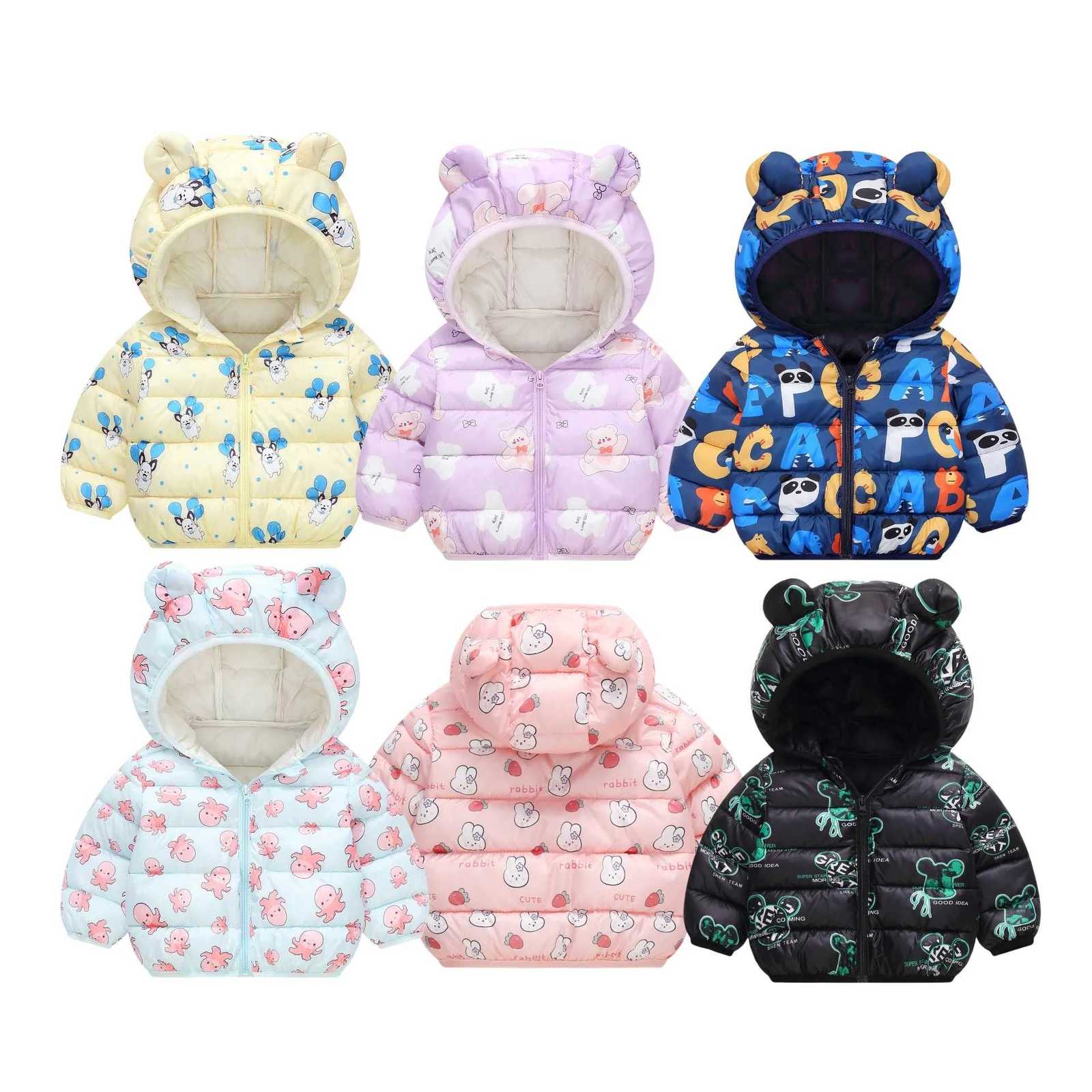 New Autumn Winter Coats Children Cartoon Cotton Down Jacket Kids Cute Casual Fashion Outerwear Boys Girls Print Clothing X250920