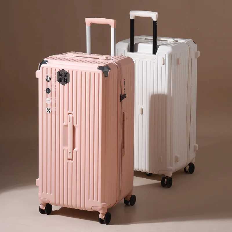 Oversized capacity suitcase student pull rod box 28 brake wheel luggage mens womens password zipper style travel box 32 W250920-image-1076020115