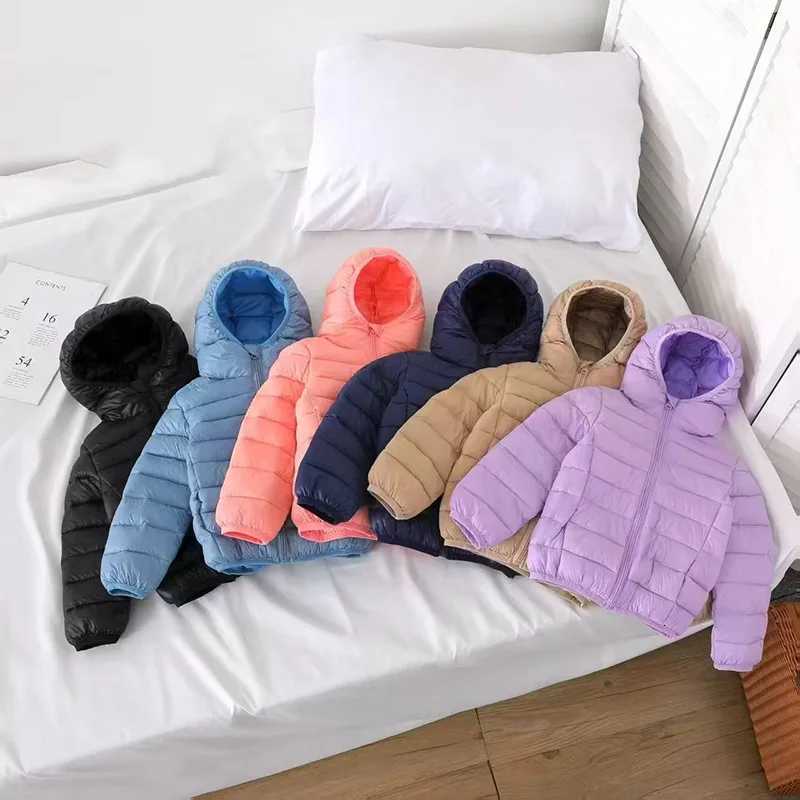313Y Children Boys Winter Down Jacket Candy Color Thickened Kid Outerwear For Girl Casual Warm Lightweight Hooded Coat For Boys X250920
