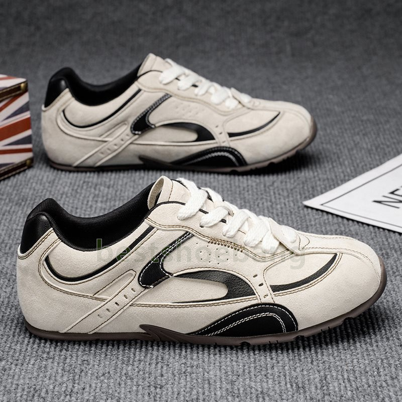 Chaussures de créateurs Sneakers en daim rétro décontractés Tendance Brown Beige Versatile masculin Trainers Sport Outdoors Comfort Chaussures po