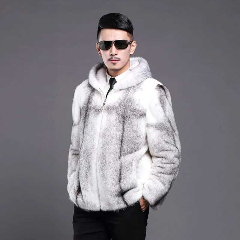 Luxury Winter Warm Faux Fur Coat Men Hooded Thick Fur Coat Jacket Plus Size Branded Zipper Designer Mens Clothing Slim Jackets W250920