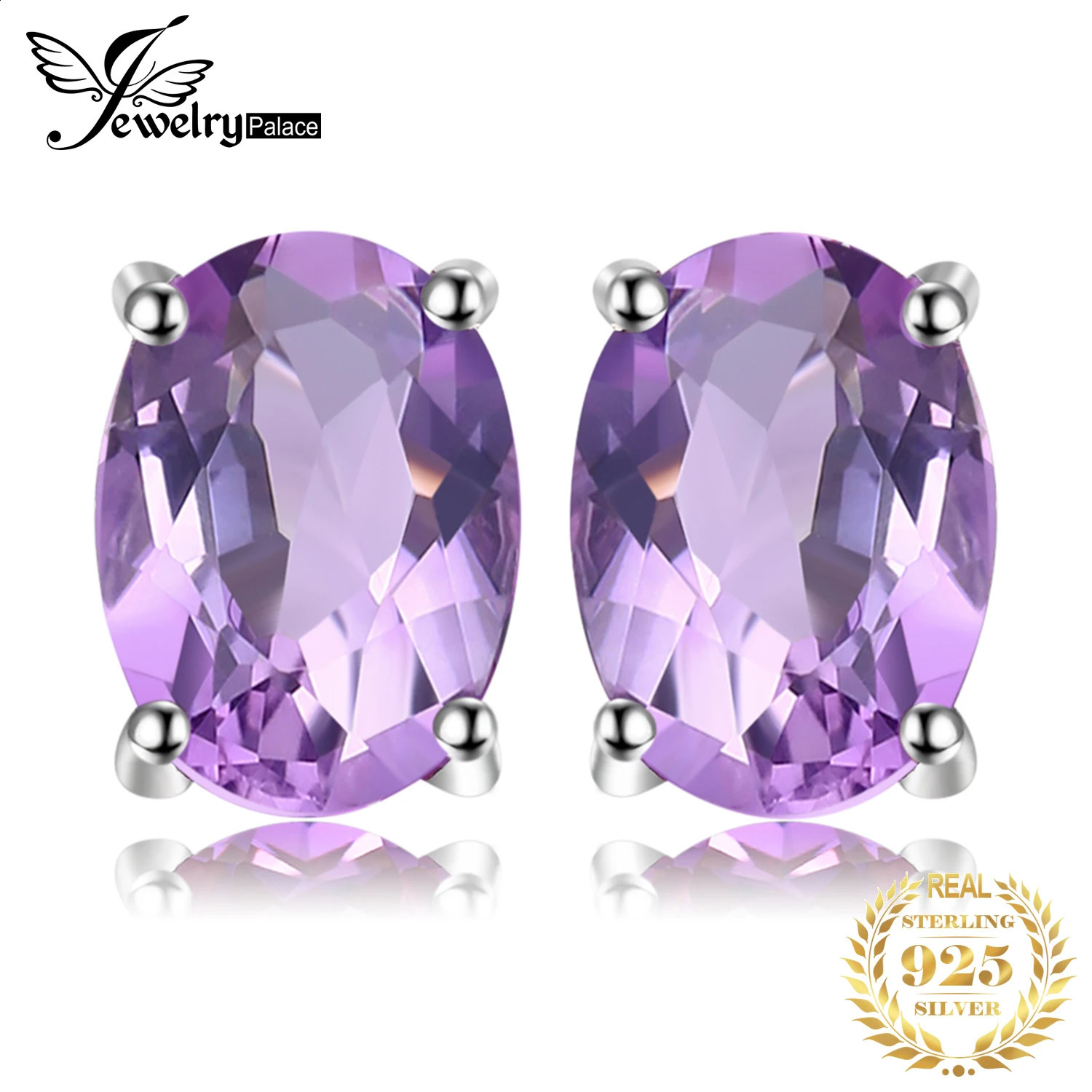 JewelryPalace Rose Gold Yellow Gold Plated Oval Natural Amethyst Citrine Garnet Topaz Peridot 925 Sterling Silver Earrings Woman 250920