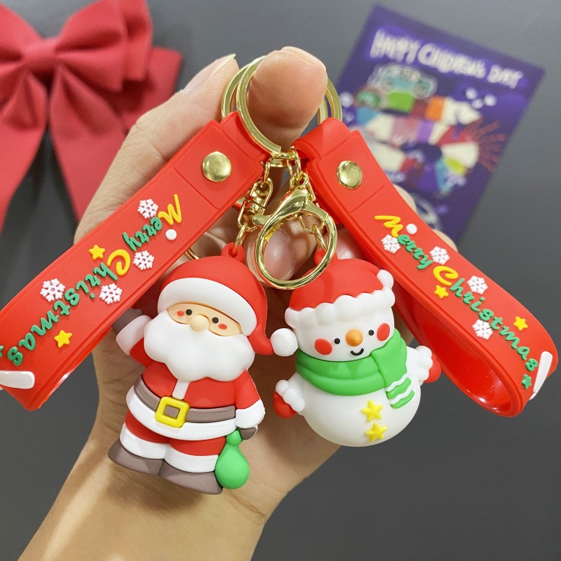New Year Gift Creative Car Key Chain Bear Cartoon Figurine Car Accessory Bag Charm Cute Keychain Phone Lanyard Backpack Accessory Birthday Christ-image-1075982282