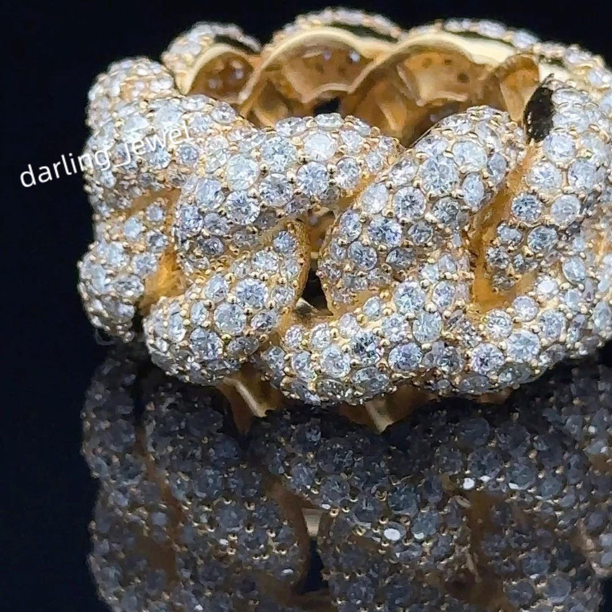 Best Quality 14k Gold Fine Jewelry Hip Hop Cross Shape Ring Custom Top Quality Vvs Iced Out Moissanite Ring for Men