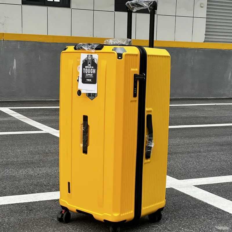 Rectangular Suitcase Large Size Lightweight Rolling Luggage Travel Bag with Five Wheels PC Trolley Case AntiFall Unisex W250920-image-1076020361
