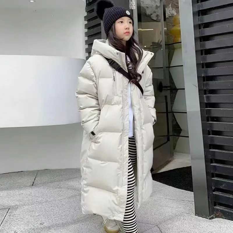 Winter Teen Girls long Warm Thick padded jacket kids Parkas Casual Hooded Down cotton coat Kids Outerwear 514 Y Child Clothes X250920