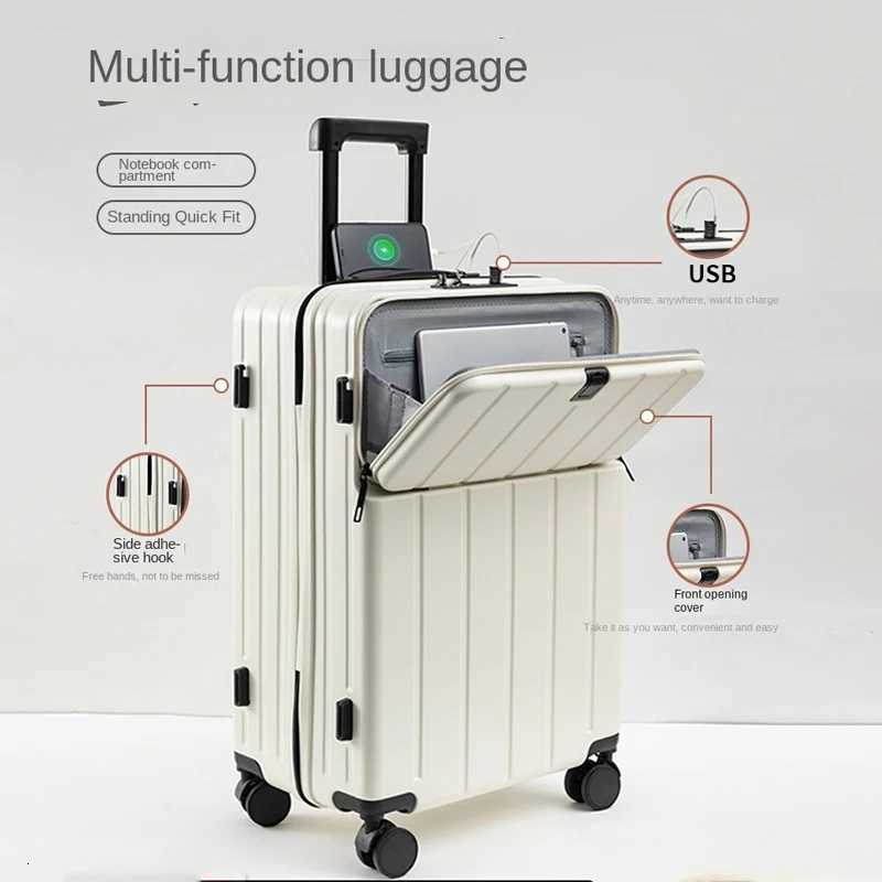 Luggage 1820 inch Carryon Cabin Suitcase 2025 New Lightweight Mute Trolley Case Strong TSA Lock Password Travel Bag W250920-image-1076021839
