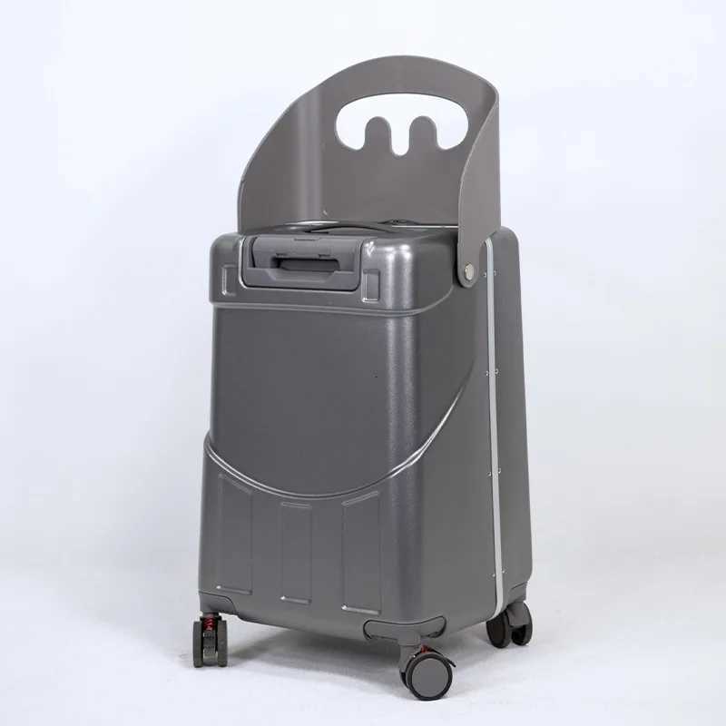 2025 New Suitcase with Seat for Kids Front Open Lid Suitcases on Wheels Kids Trolley Luggage Aluminium Frame 2022 inch W250920-image-1076019872