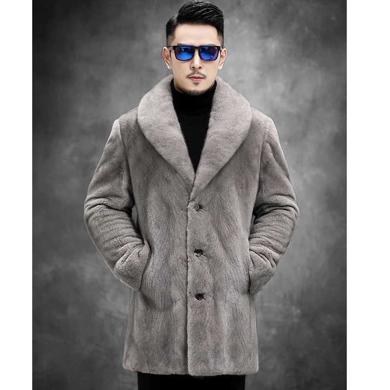 Manteau de fourrure chaude d'hiver mens imite la veste de la longueur de brise-vent décontractée W250920
