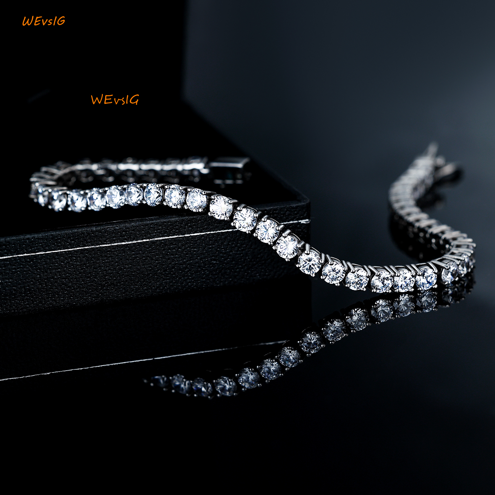 Bijoux Fashion Iced Out 925 Sterling Silver VVS Moisanite Tennis Bracelet pour hommes femme
