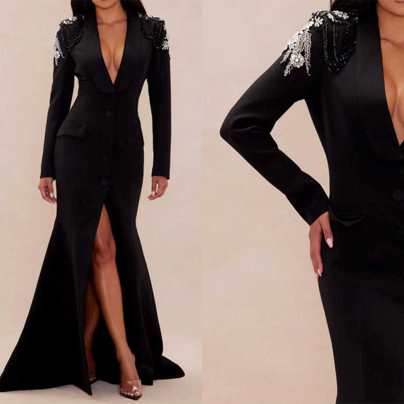Mère moderne des combinaisons de mariée Single Bested Womented Business Blazer V Necl