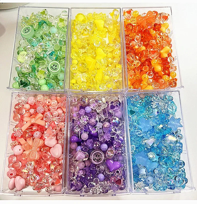 1030G 8 Style Perles acryliques Cœur Bow Fleur Line pour le bricolage de la chaîne de téléphone fait bracelet Bijoux de fabrication accessoires 2