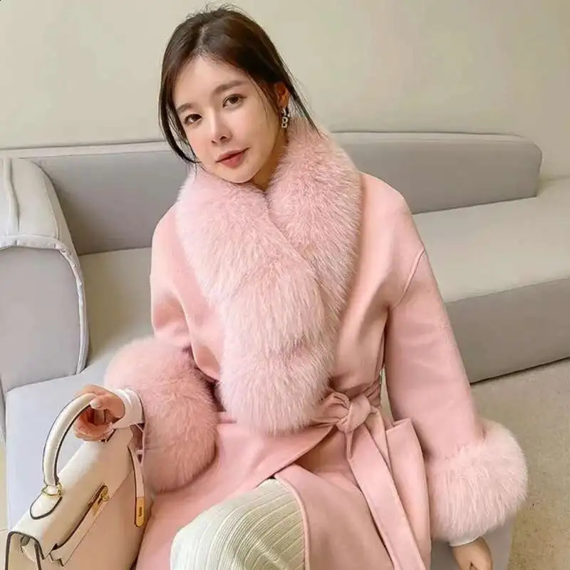 Real Fox Fur Collar Cuff Set Winter Coat Decor For Woman Natural Fur Scarf Coat Hood Black Fur Collar Fox Fur Neck Warmer 250920
