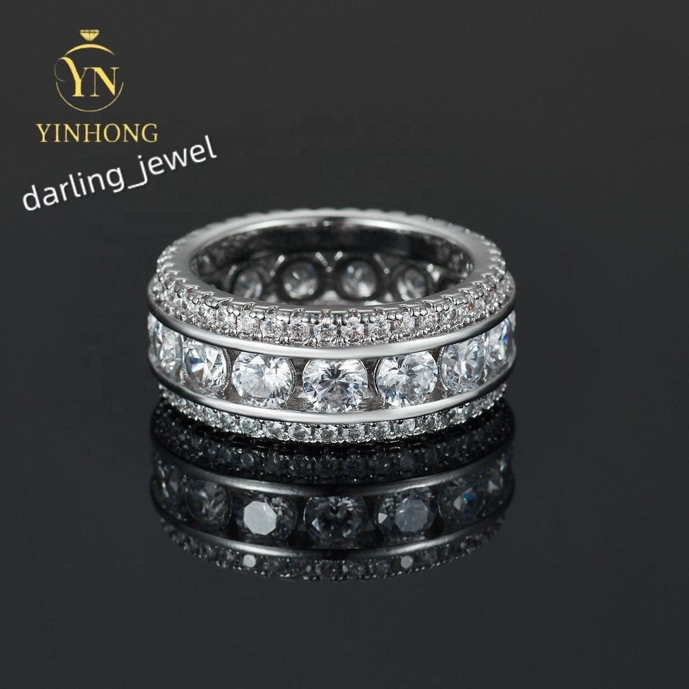 D Color Vvs1 Moissanite Diamond Iced Out Moissanite Rings 925 Silver D Color Moissanite Rings With Gra Certificate