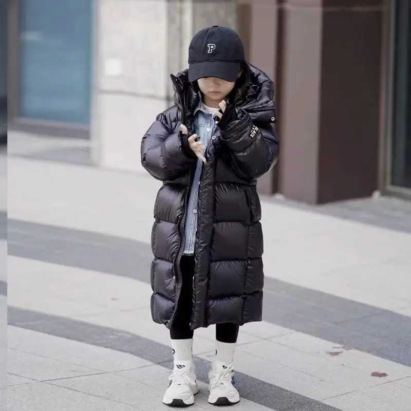 New Kids Girls Winter Down Cotton Coat Korean Edition Childrens Thickened Cotton Coat Baby Thickened Clothing Knee Length X250920