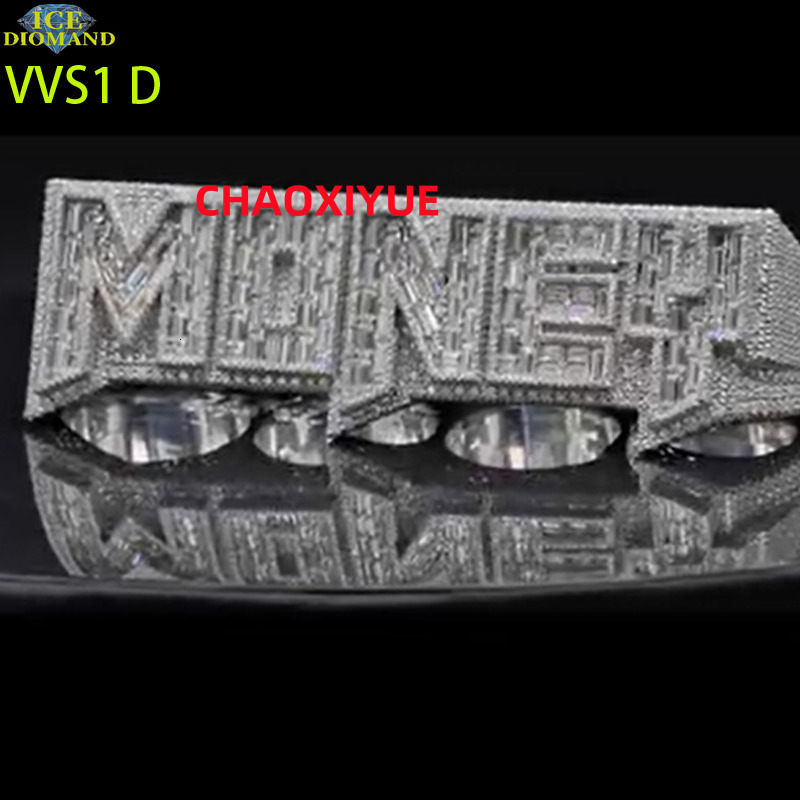 Custom VVS Moissanite Diamond Hip Hop Ring High Quality Luxury Multi Finger Ring 925 Silver Hip Hop Jewelry Custom Champion Ring