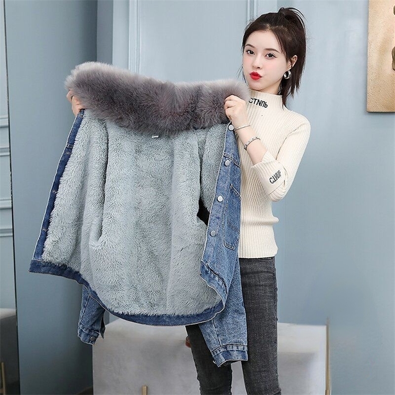 Coats en jean vestes femmes veste de jean hiver