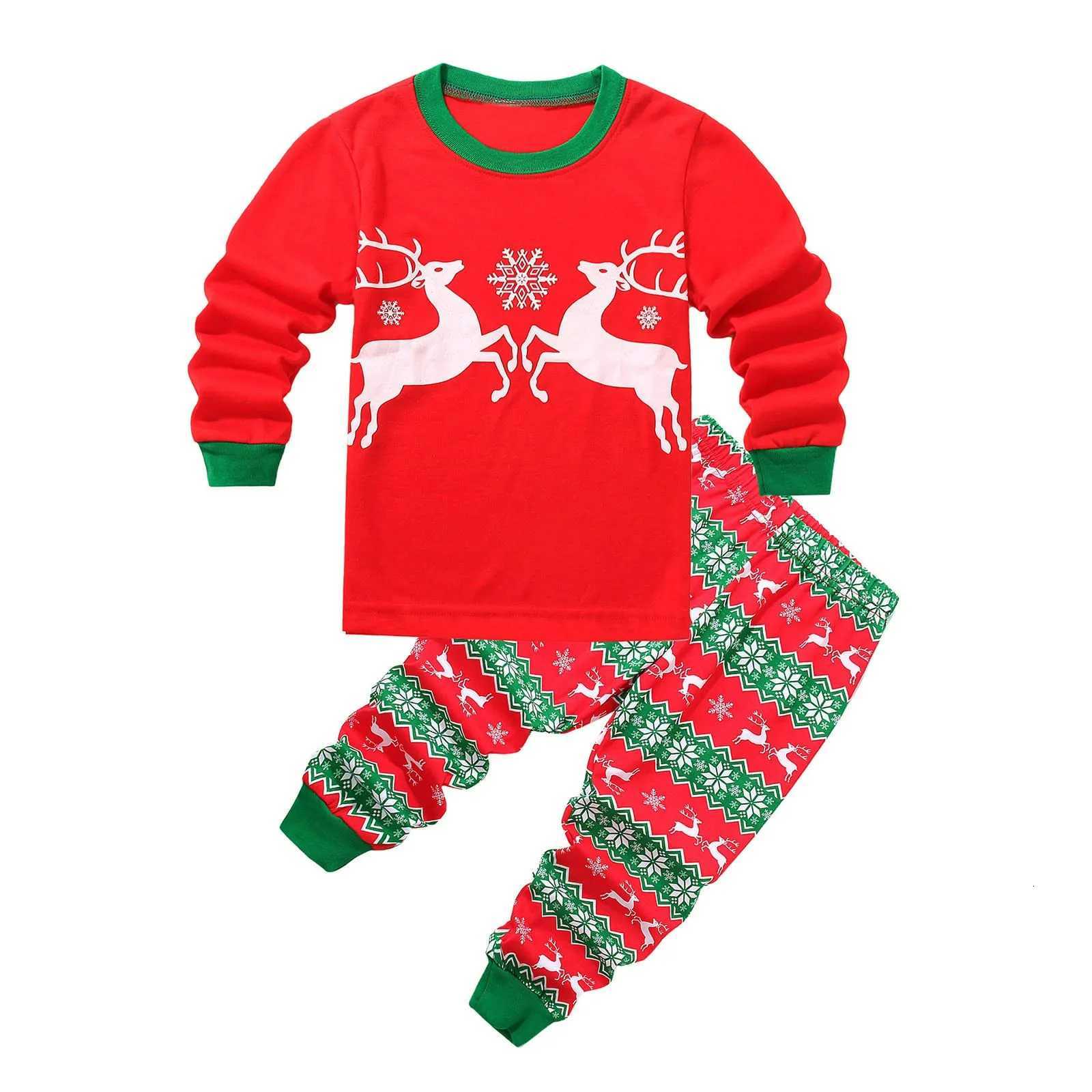 New Children Boys Girls Christmas Pajamas Set Spring Autumn Causal Long Sleeve Cartoon Print Suit Kids Comfort Christmas Outfits X250920