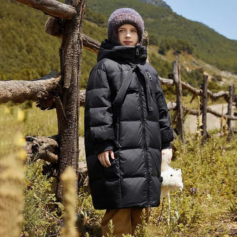 Olekid 2025 Veste d'hiver Down pour fille Hooded épaisse chaude longue adolescente vers le bas veste 514 ans