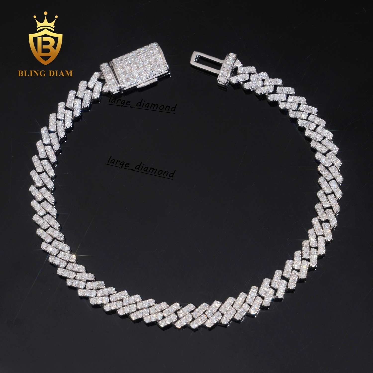 Wholesale Price 1Row 5mm Cuban Links Rapper Jewelry Iced Out Fine Quality Moissanite Diamond Cuban Chain Bracelet