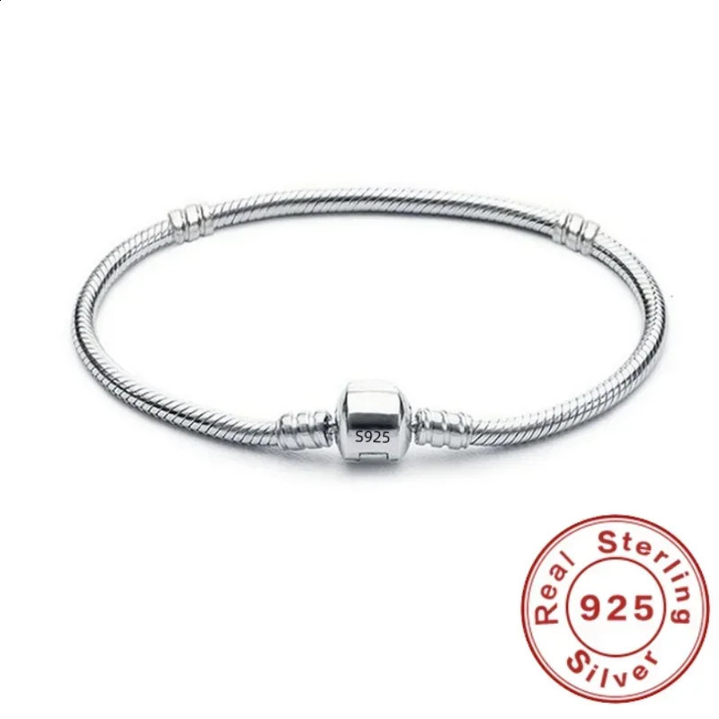 925 Bracelet à charme de bricolage de la chaîne de serpents en argent sterling pour femmes avec bracelets 250919