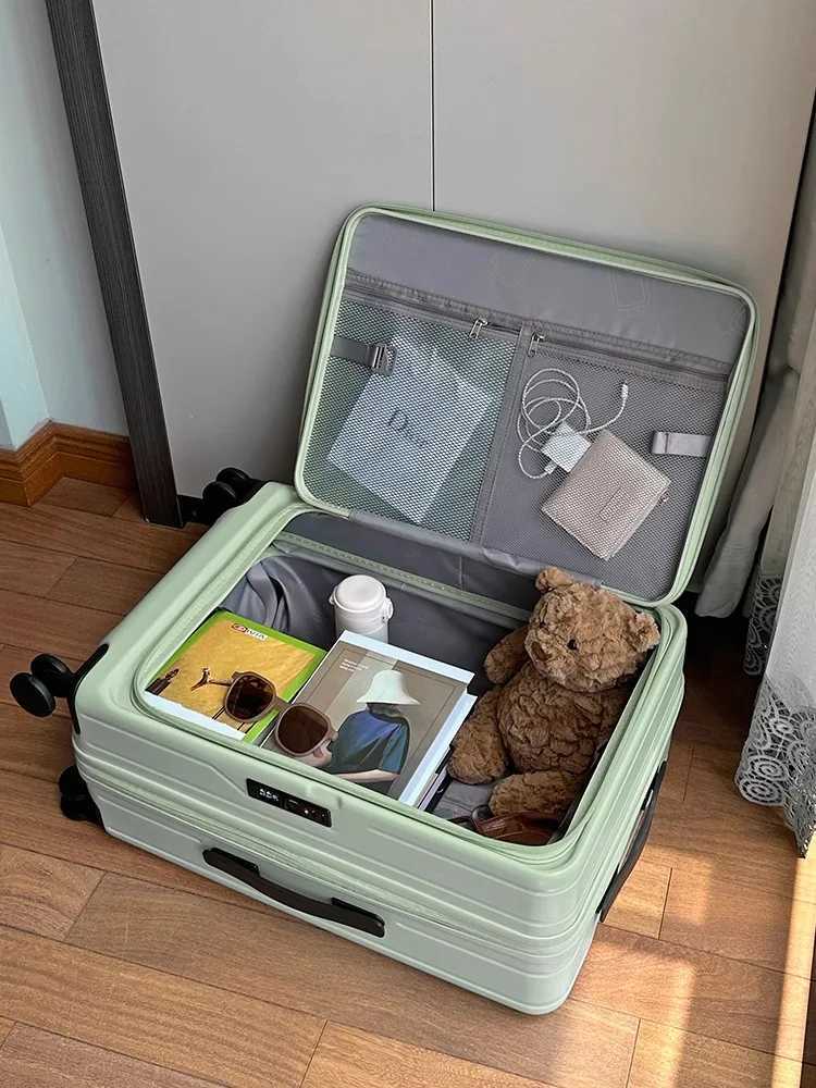 New side opening luggage compartment expandable 20 inch boarding suitcase 26 password travel suitcase 24 W250920-image-1076022276