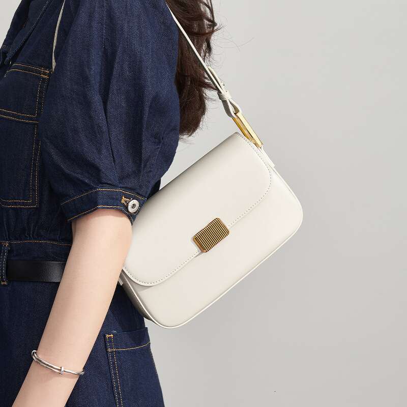 2024 New Women's Underarm Genuine Leather Shoulder Spring/Summer Versatile Crossbody Small Square Bag