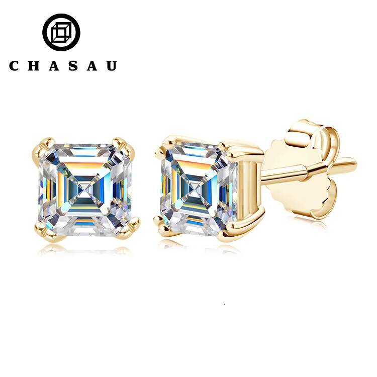 Earrings Wholesale Bulk 55mm 1CT 1Carat Moissanite 925 Sterling Silver Four Claw Stud Earrings Moissanite Diamond Earrings