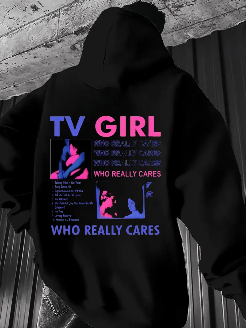 202526 Autumn and Winter TV Mens Printed Hoodie Retro Fashion Trend Comfortable Cotton Sweater Harajuku Y2k Hoodie 250919