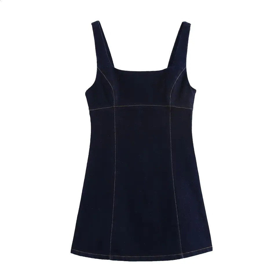 Traf 2025 Sexy Mini Denim Femmes Elegant Party Evening in Dress Womens Summer Robe Clothing 6929085 250920
