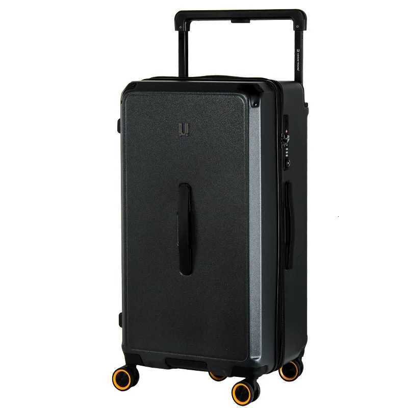 Large Capacity Pull Rod Suitcase 26 Inch Men and Women Rolling Luggage Wide Handle Suitcases USB Charging Trolley Case 34 Inch W250920-image-1076020191