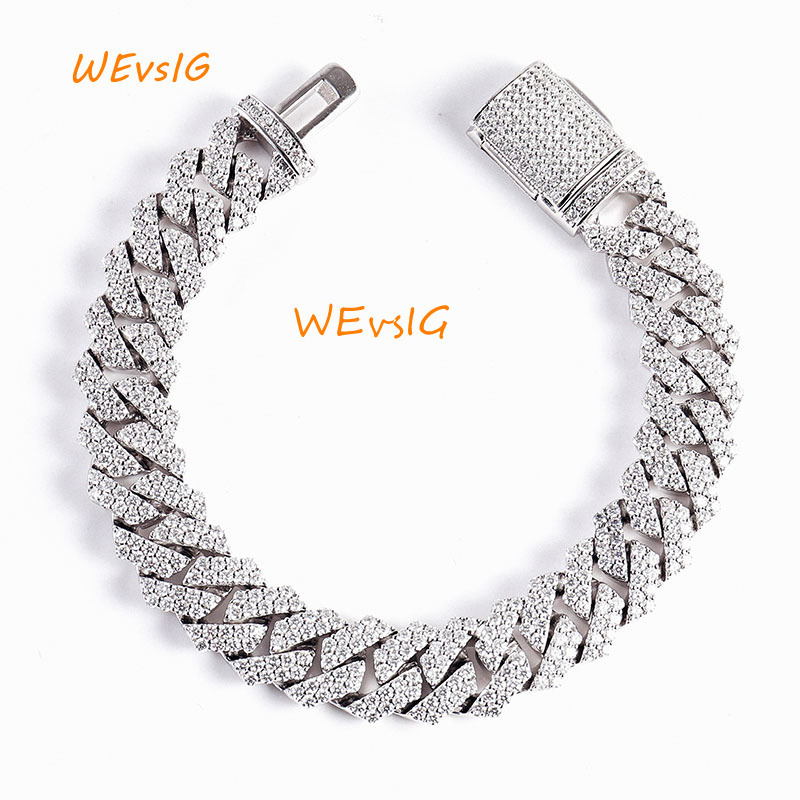 Fine Jewelry Necklaces Iced Out Hip Hop Diamond Tennis 925 Silver Chains Moissanite Iced Out Cuban Link Chain