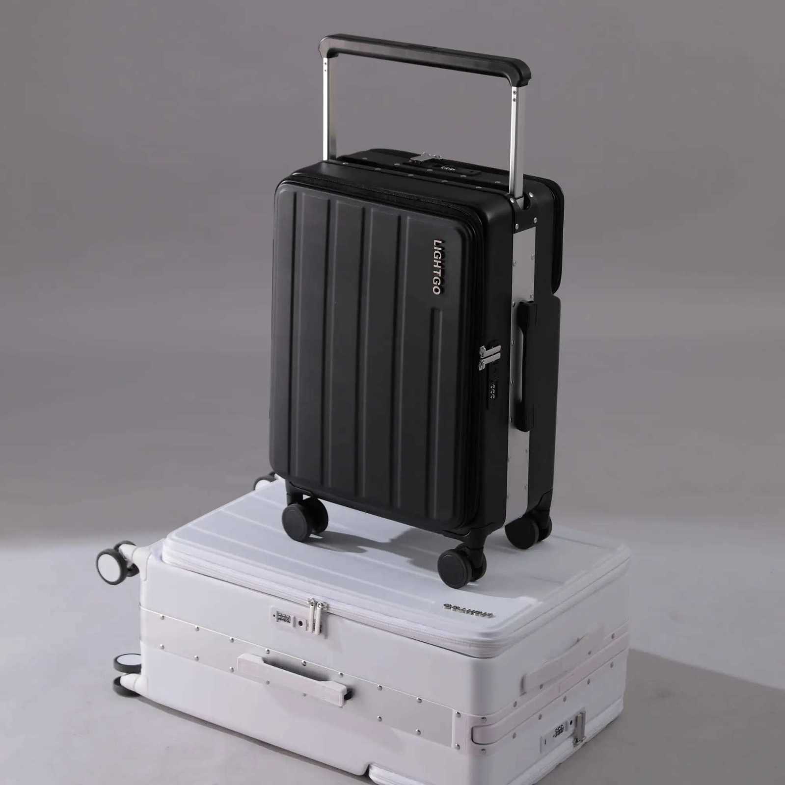 Pro Carry On Luggage 202628 Inch with USB C Port TSA Lock Dual Opening Silent Wheels Laptop Comp for Business W250920-image-1076019965